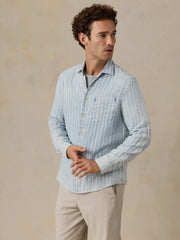 Double Gauze Shirt - Indigo Sky Stripe