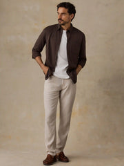 Coastline Knit Shirt - Brown Road Twill