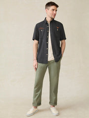 University of Texas Short-Sleeve Tried & True Chambray Shirt - Durango Black
