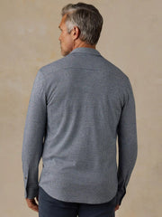 Legend™ Sweater Shirt - Navy Cream Pincheck
