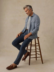Legend™ Sweater Shirt - Navy Cream Pincheck