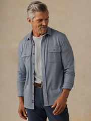 Legend™ Sweater Shirt - Navy Cream Pincheck