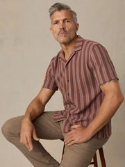 Short-Sleeve Oasis Camp Shirt - Autumn Sky Stripe