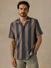 Short-Sleeve Oasis Camp Shirt - Charcoal Rust Stripe
