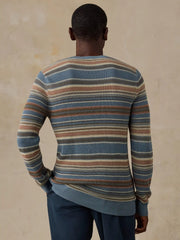 Sunwashed Crewneck Sweater - Teal Sands Stripe