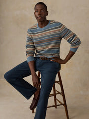 Sunwashed Crewneck Sweater - Teal Sands Stripe