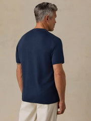 Short-Sleeve Sweater Tee - Deep Navy