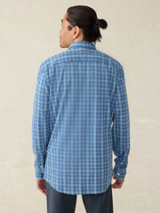 Coastline Knit Shirt - Ocean Sky Plaid
