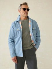 Indigo Herringbone Shirt Jacket - Blue Haven Wash