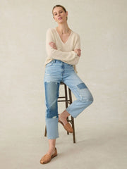 90S Crop Patchwork Jean - Heirloom Indigo Wash