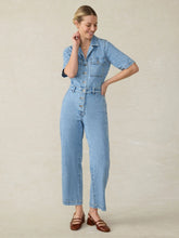 Denim Michelle Short-Sleeve Jumpsuit - Cloudlight Wash