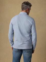 Long-Sleeve Sunwashed Regenerative T-Shirt Polo - Dune Stripe Blue