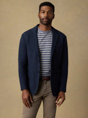 Highland Knit Blazer - Navy Ridge Melange