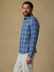 Laguna Linen Shirt - Rainy Lake Plaid