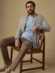 Legend™ Sweater Shirt - Khaki Cream Herringbone