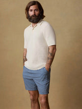 Short-Sleeve Sunwashed Sweater Polo - White Shell