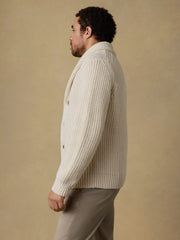 Pima Cotton Cardigan - Ivory Vista