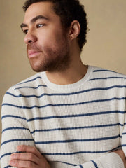 Sunwashed Crewneck Sweater - Ivory Night Stripe