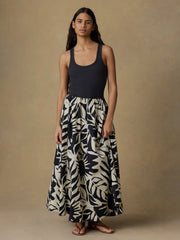Coastal Poplin Nera Skirt - Garden Sonata