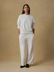 High Standard Fleece Wide Leg Sweatpant - Ice Grey Heather