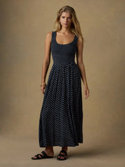 Sophia Smocked Dress - Navy Lotus Floral