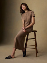 Recycled Cotton Jersey T-Shirt Dress - Alpine Brown