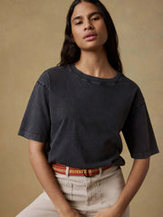 Recycled Cotton Vintage Tee - Washed Black