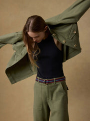 Soft Stretch Safari Jacket - Moss
