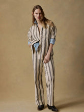 Cotton Linen Relaxed Shirt - Pine Bay Stripe