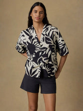 Coastal Poplin Relaxed Camp Shirt - Garden Sonata