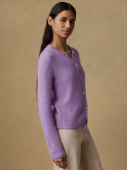Apres Alpaca Long-Sleeve Cardigan - Lilac