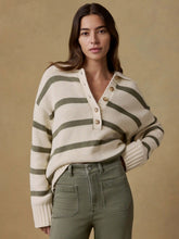 Sunwashed Cotton Polo Sweater - Antique Stripe
