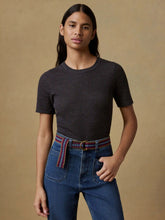 Miramar Linen Mini Rib Tee - Washed Black