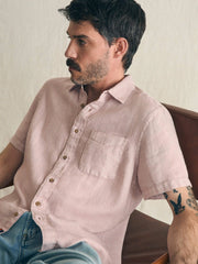 Short-Sleeve Palma Linen Shirt - Coastal Mauve
