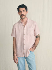 Short-Sleeve Palma Linen Shirt - Coastal Mauve