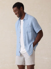Tradewinds Linen Blend Short - Rain Cloud