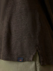 Short-Sleeve Linen Polo - Washed Black