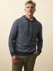 Sunwashed Organic Hoodie - Navy Stream Stripe