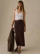 Miramar Linen Sweater Maxi Skirt - French Roast