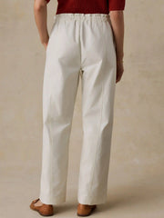Cotton Twill Drawstring Pant - Egret