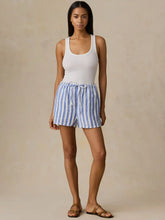 Laguna Linen Montecito Short - Coastal Calm Stripe