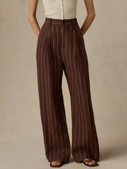 Sun Strider Linen Pleated Pant - Harbor Line Stripe