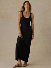 Sunwashed Organic Pocket Tank Dress - Black