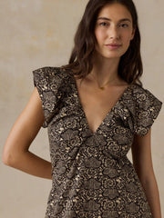 Coastal Poplin Noa Dress - Night Bloom