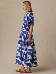 Coastal Poplin Elia Smocked Dress - Summer Leaf