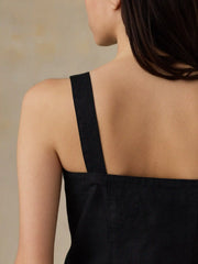 Sun Strider Linen Miley Dress - Black