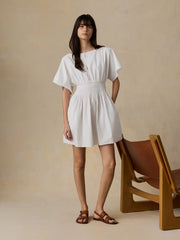 Coastal Poplin Elia Mini Smocked Dress - White