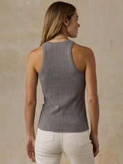 Paradise Pointelle Tank - Medium Grey Heather