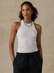 Paradise Pointelle Tank - White