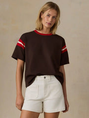 Sport Jersey Throwback Tee - Espresso Varsity
